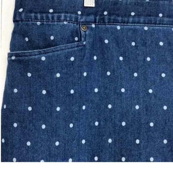 Vintage CW Classics Blue Denim Polka Dot  Capris NWT  Size L - Picture 4 of 11